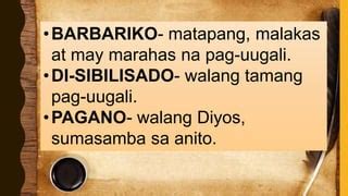 BARBARIKO (Tagalog).